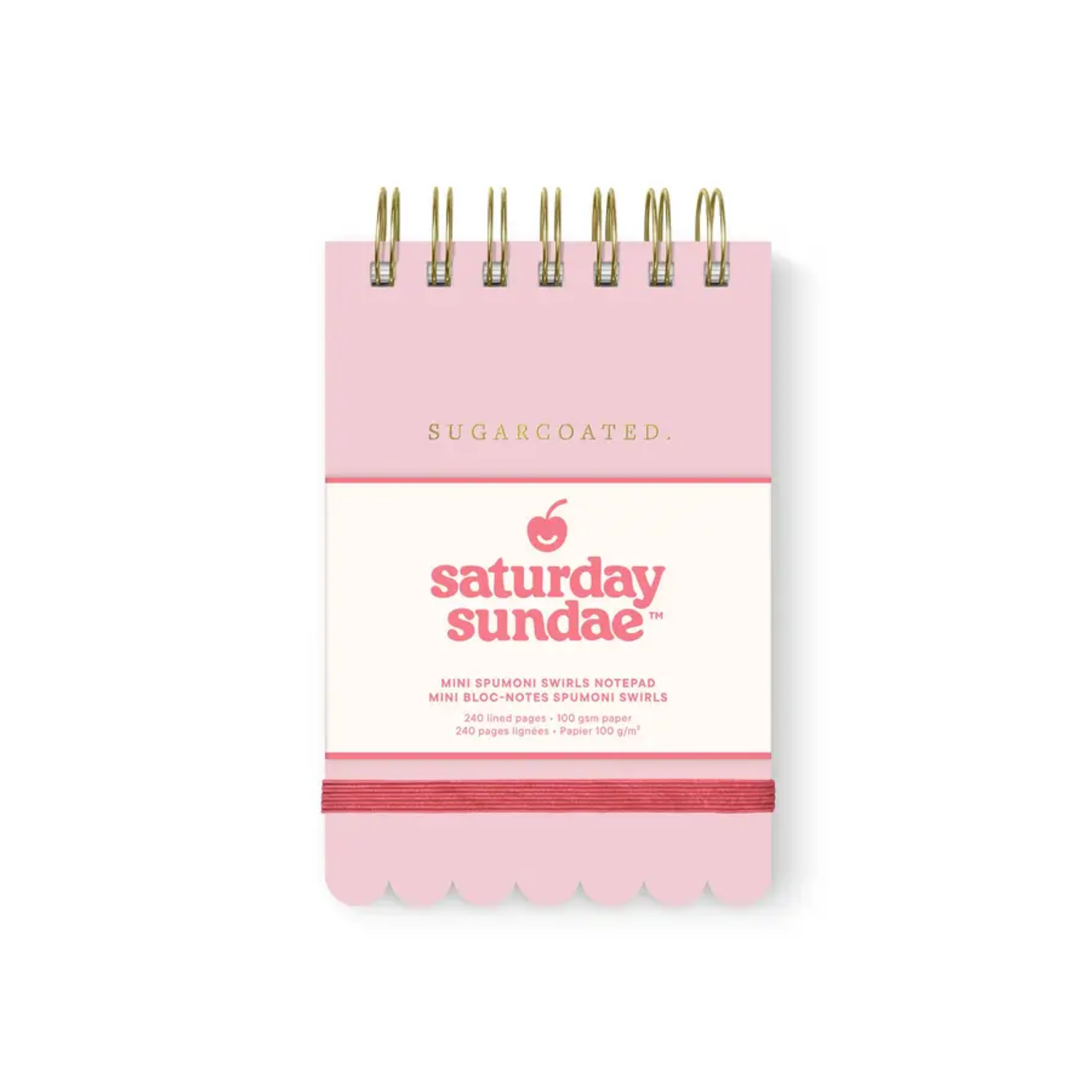 Small top spiral bound pink notebook