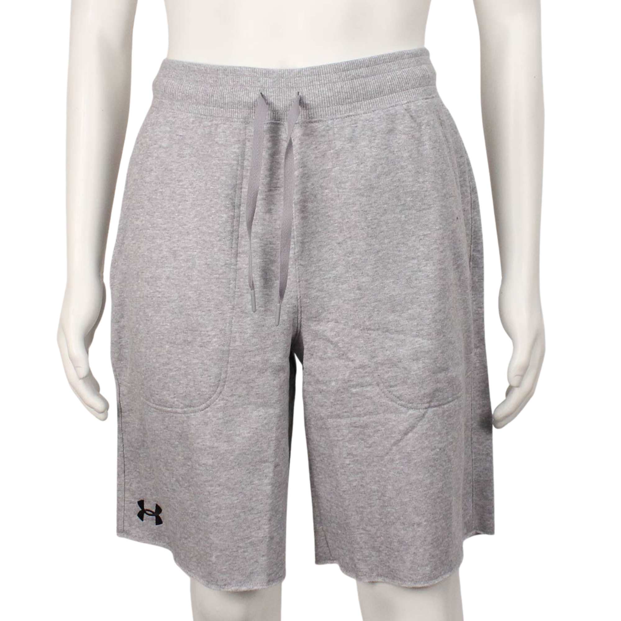 Under Armour grey shorts with drawstring waist.