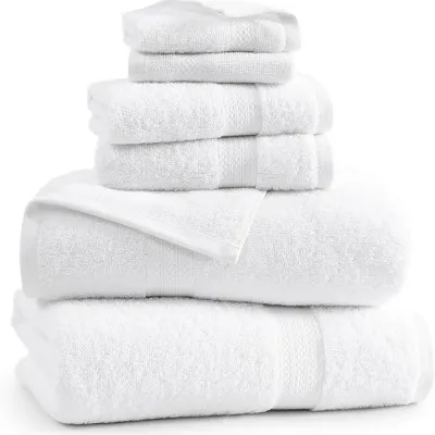 6 Piece Towel Set White