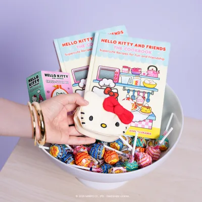 Bowl of candy with hello kitty bag charm