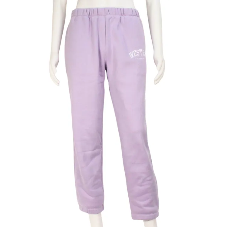 Lavender sweat pants. Western embroidered on the left leg.