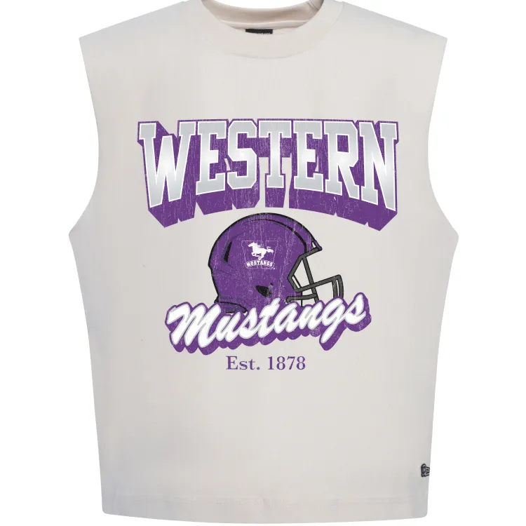 Vintage White Football Premium Tank