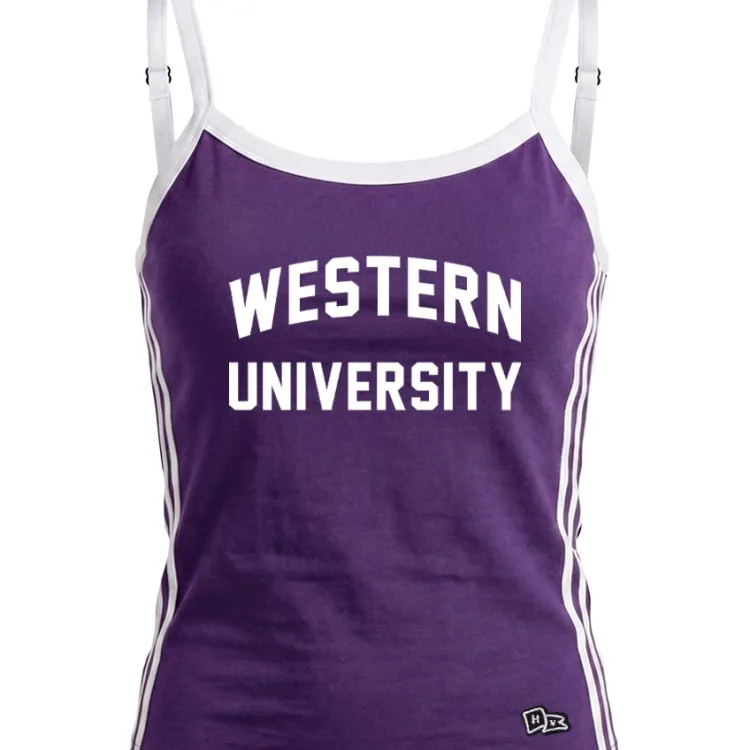 Purple Sideline Stripes Tank