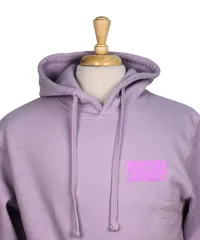 Orchid purple hoodie with Western University script in puff print on left chest.