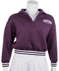 Blackberry purple V-neck sweatshirt.