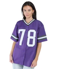 Football jersey top with buttons down the front. 78 printed on the front.
