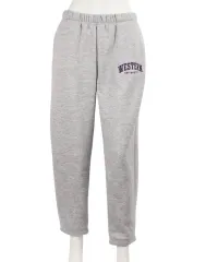 Grey sweat pant with Western University embroidered on the left upper leg.